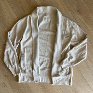 Abercrombie Cream Open-Front Fleece Cardigan XS